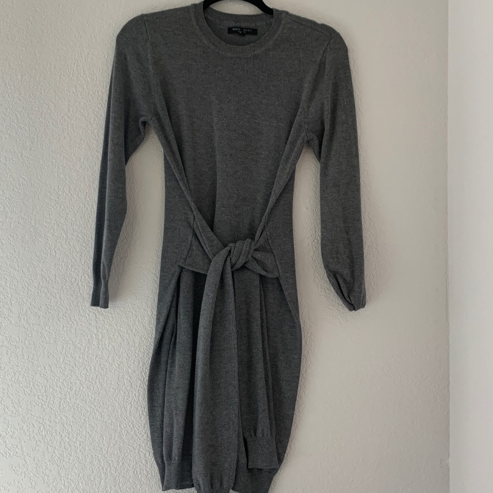Romeo & Juliet Long Sleeve Gray Sweater Dress - Picture 2 of 9